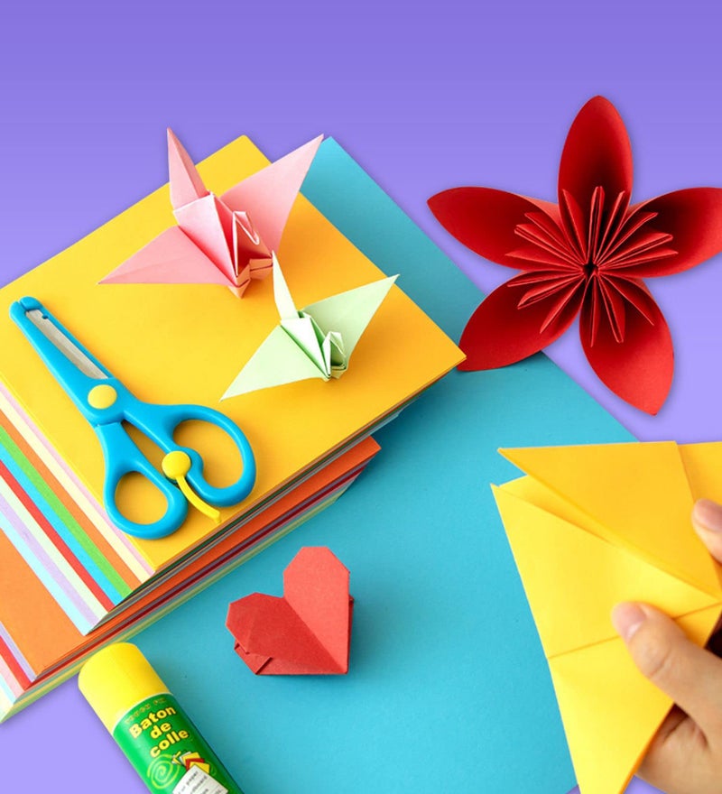 Natuworld 100 Sheets 8 x 8 inch 10 Colors Square Fold Paper Double Sided Folding Origami Paper Crane Paper Handmade Accessory Material for DIY Craft Scrapbooking Cards Gift Decoration - Image 5